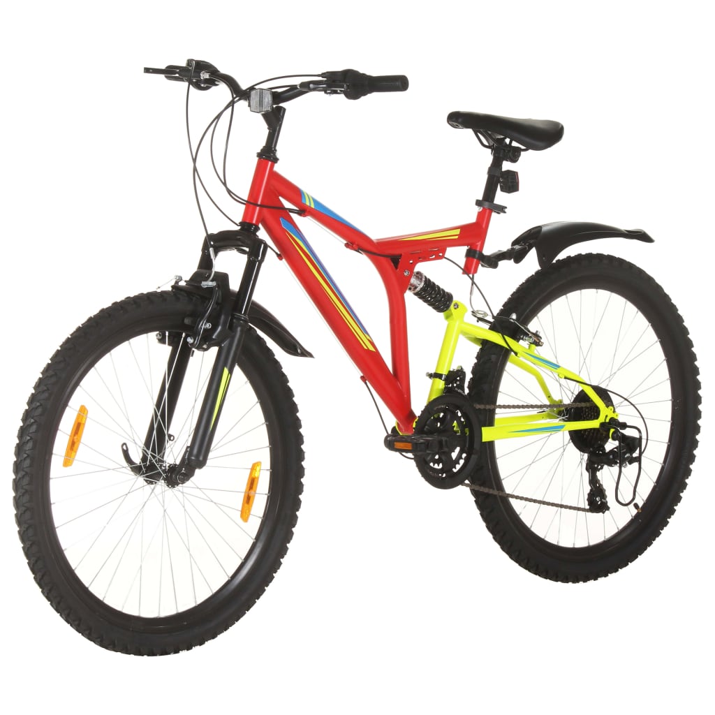 Vidaxl Mountainbike 21 Zahnräder 26 Zoll Räder 49 cm Rot