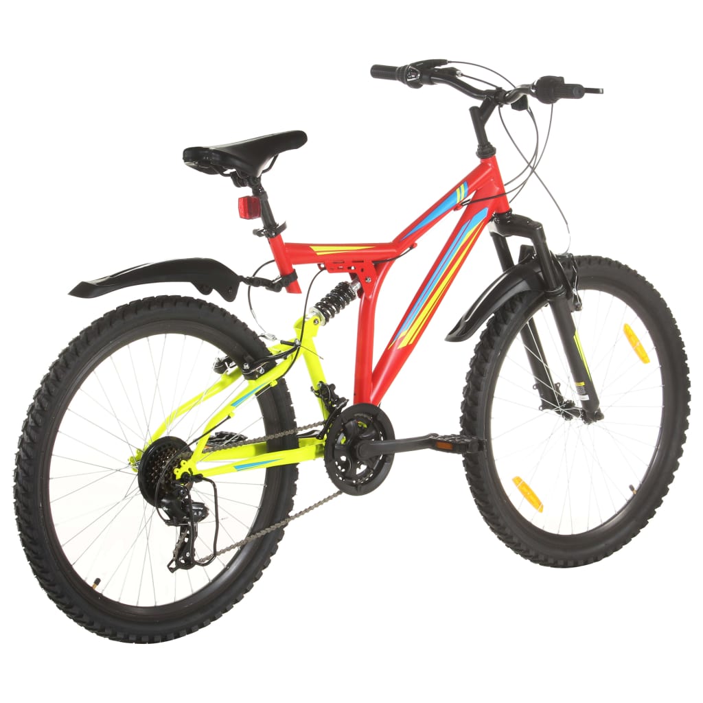 Vidaxl Mountainbike 21 Zahnräder 26 Zoll Räder 49 cm Rot