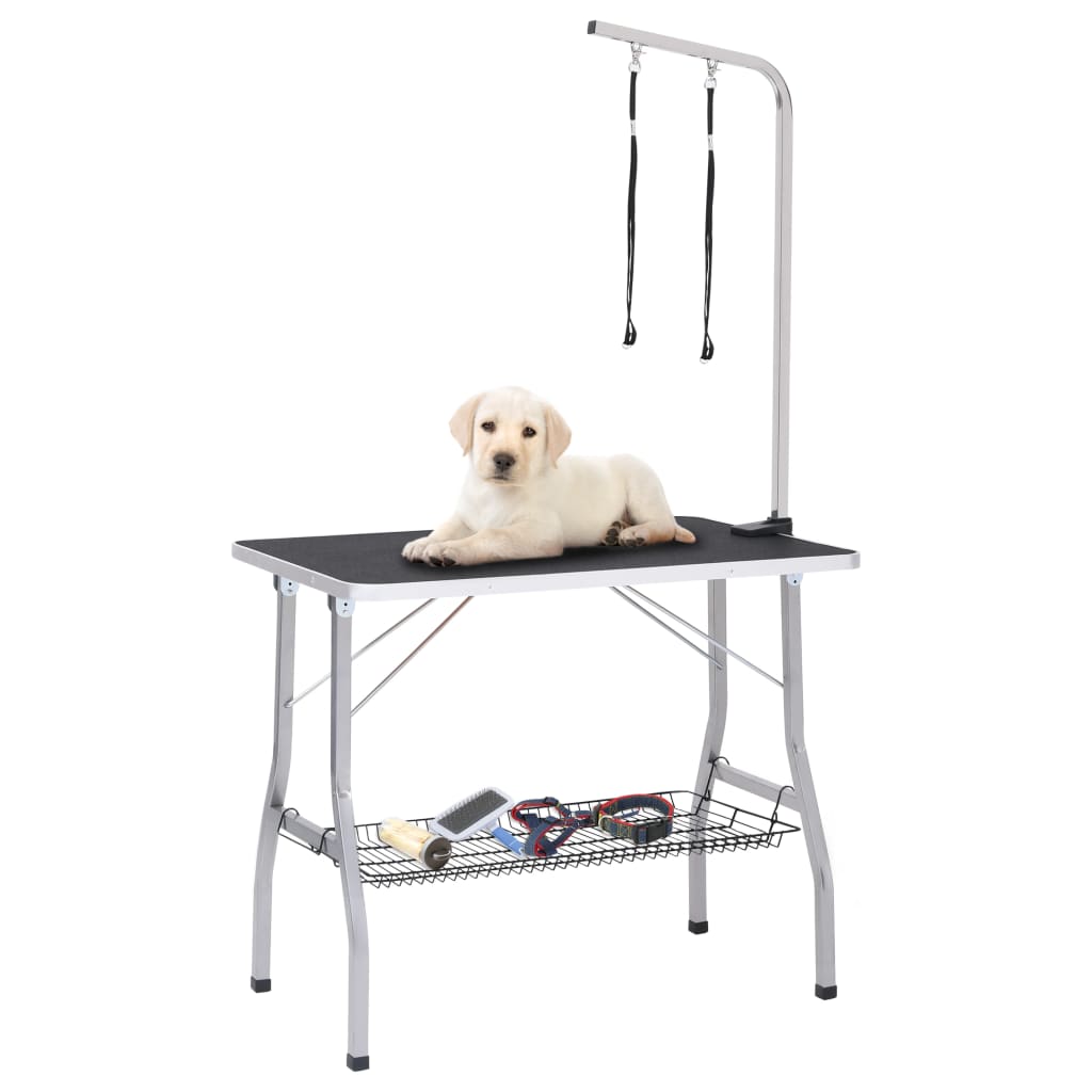 VIDAXL Hundeausstattungstisch mit 2 Schleifen und Speicherwissenschaft einstellbar