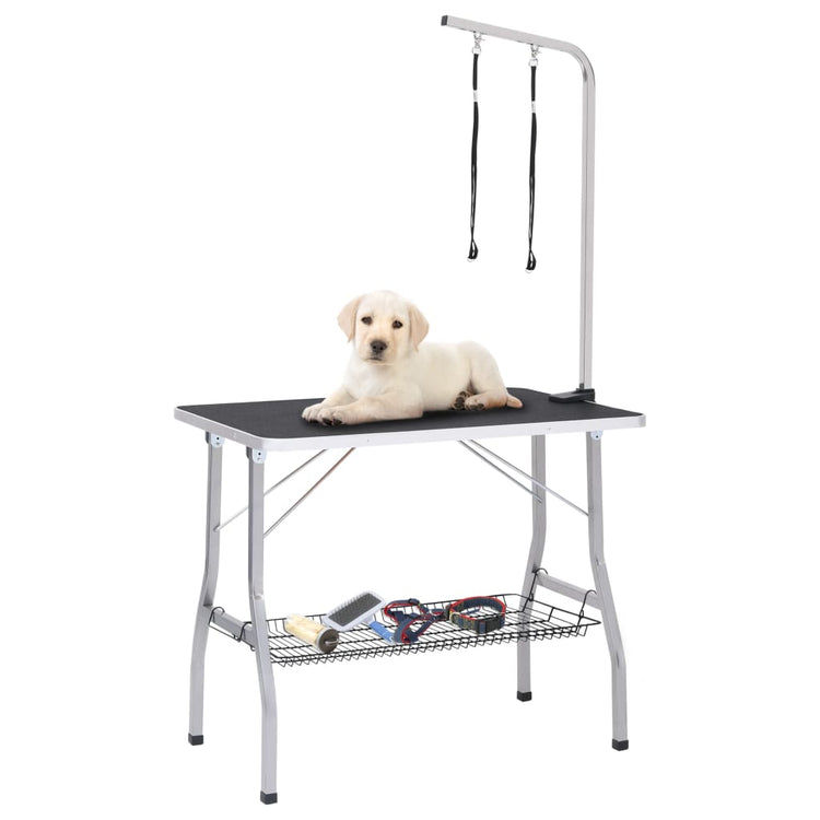 VIDAXL Hundeausstattungstisch mit 2 Schleifen und Speicherwissenschaft einstellbar
