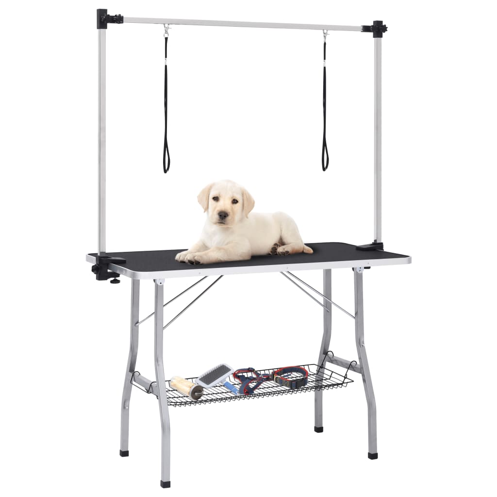 VIDAXL Hundeausstattungstisch mit 2 Schleifen und Speicherwissenschaft einstellbar