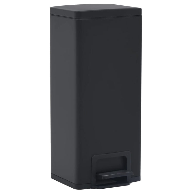 Vidaxl Pedal Biner mit Anti-Fingerabdruck 30 l Edelstahl schwarz