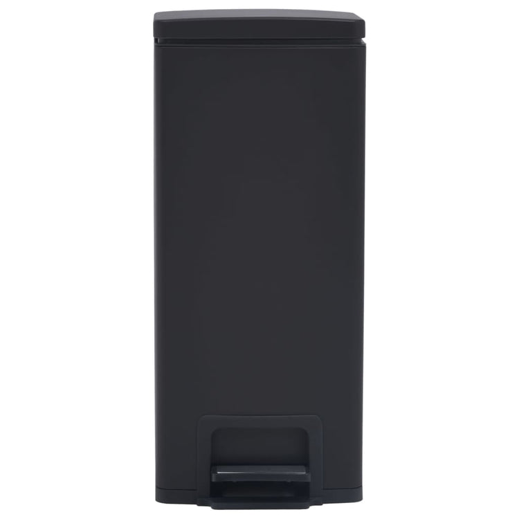 Vidaxl Pedal Biner mit Anti-Fingerabdruck 30 l Edelstahl schwarz