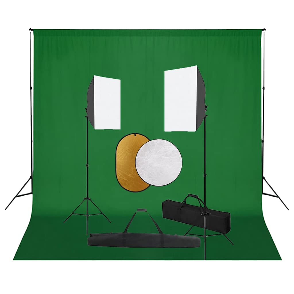 Vidaxl Photo Studio Set mit Softbox -Lampen, Hintergrund und Reflektor