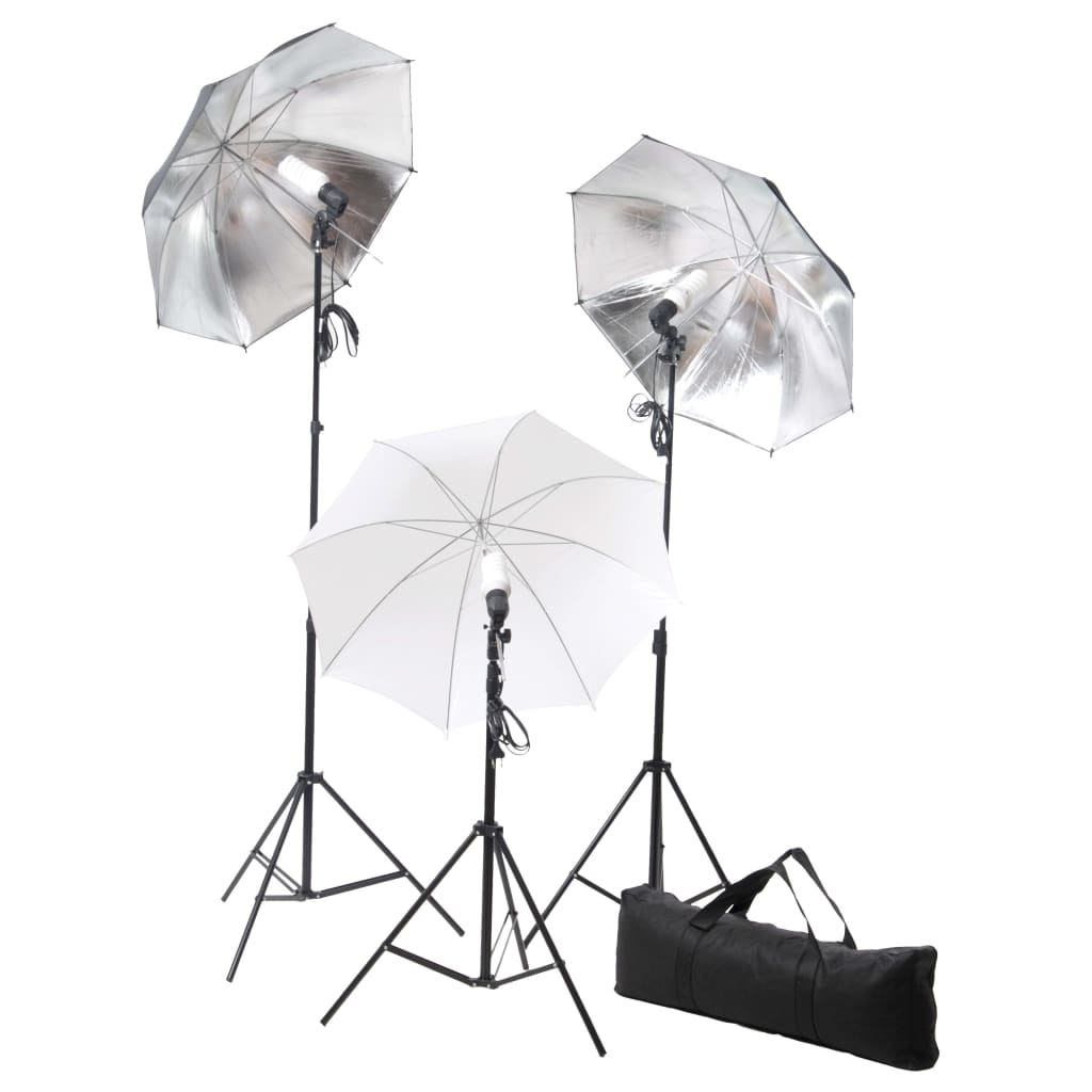 Vidaxl Photo Studio Set mit Lampen, Regenschirmen, Hintergrund und Reflektor