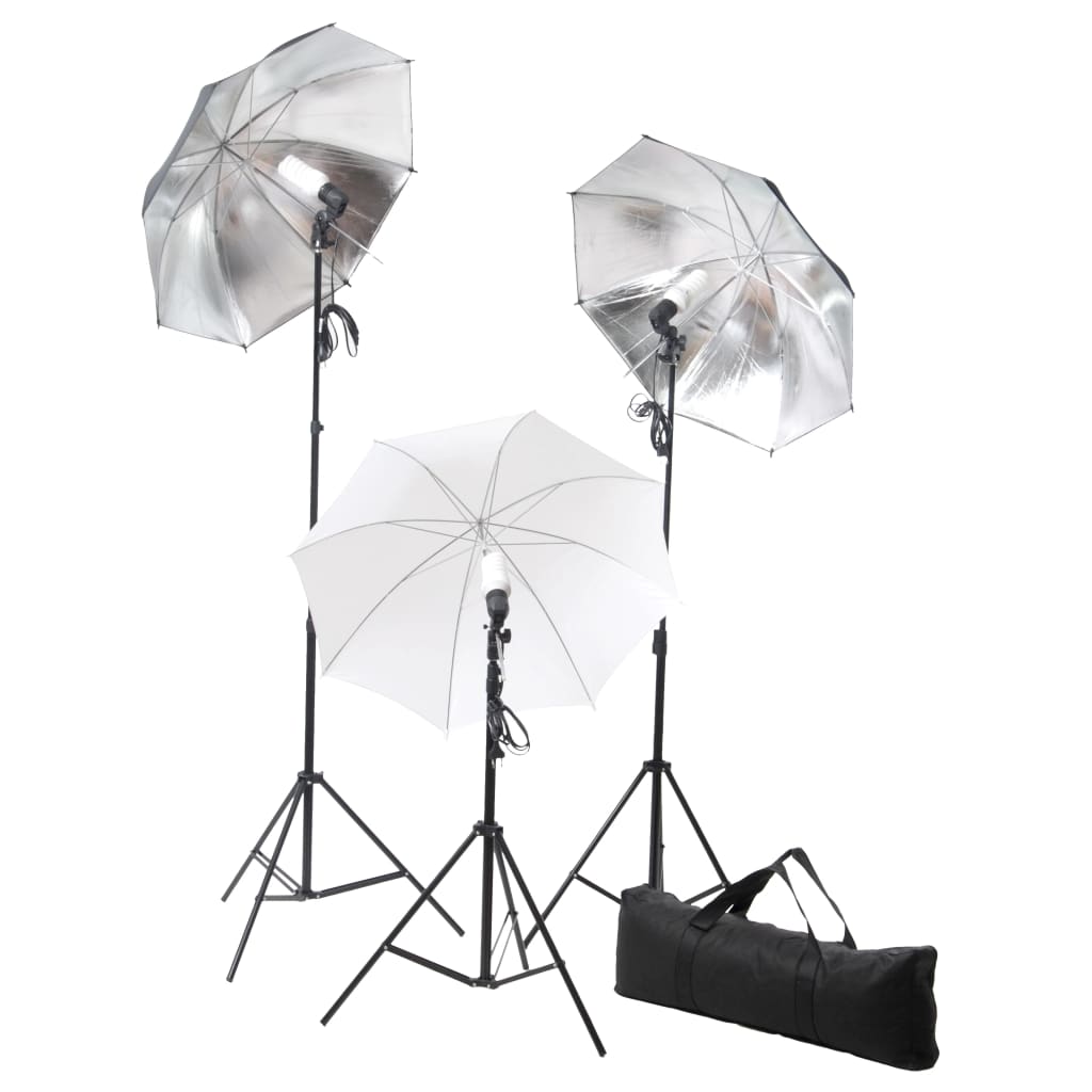 Vidaxl Photo Studio Set mit Lampen, Regenschirmen, Hintergrund und Reflektor