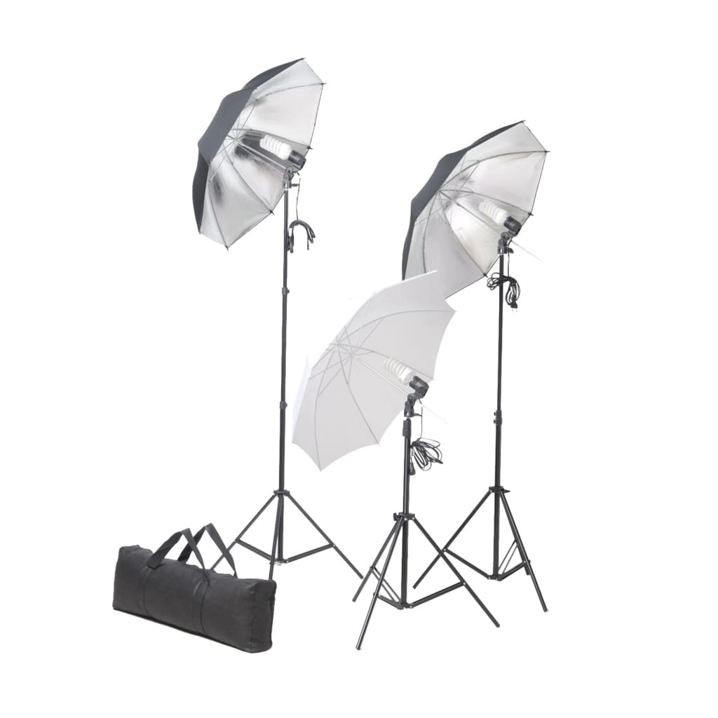 Vidaxl Photo Studio Set mit Lampen, Regenschirmen, Hintergrund und Reflektor
