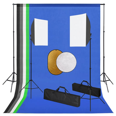 Vidaxl Photo Studio Set mit Lampen, Hintergrund und Reflektor