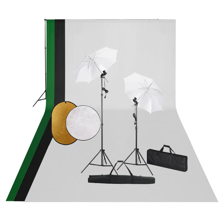 Vidaxl Photo Studio Set mit Lampen, Hintergrund und Reflektor