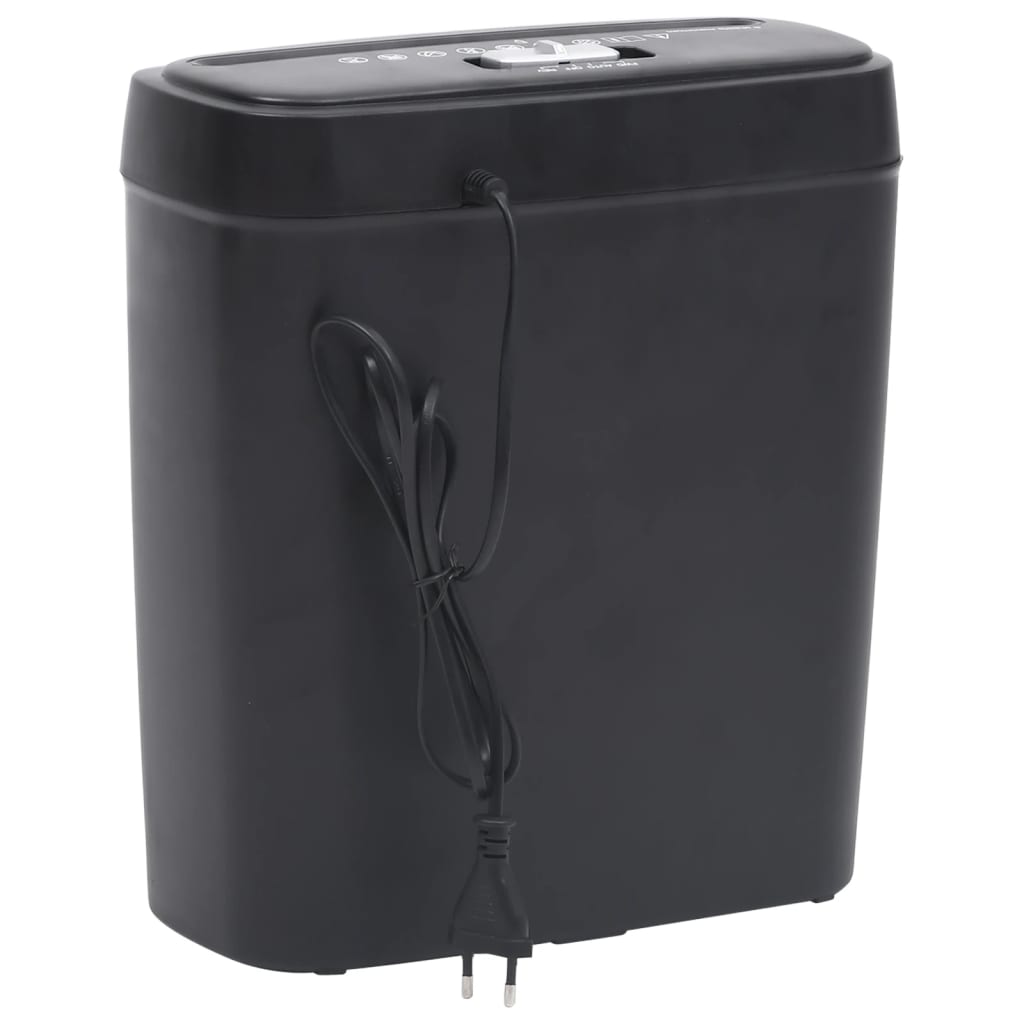 Vidaxl Paper Shredder 6 Seiten Streifen schwarz