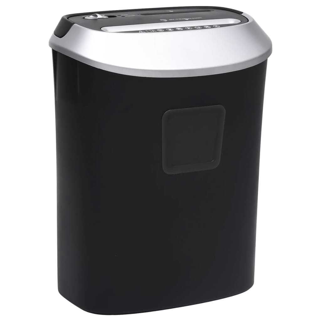 Vidaxl Paper Shredder 10 Seiten kreuzen schwarz