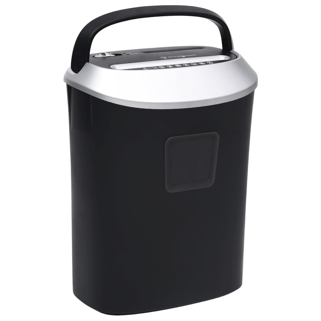 Vidaxl Paper Shredder 10 Seiten kreuzen schwarz