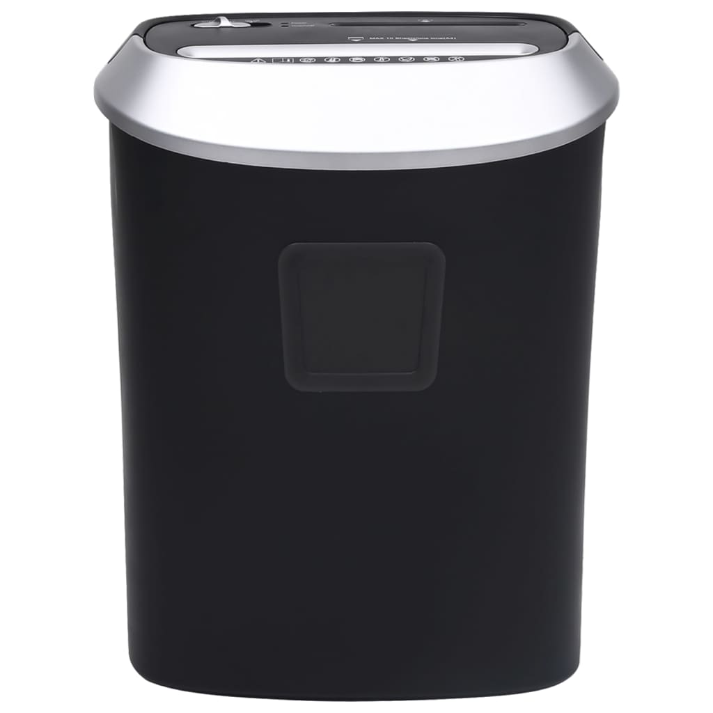 Vidaxl Paper Shredder 10 Seiten kreuzen schwarz