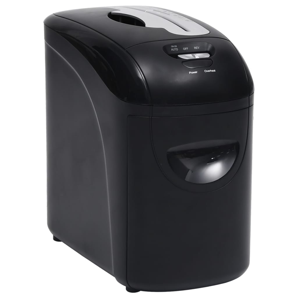 Vidaxl Paper Shredder 10 Seiten Mikrokut schwarz