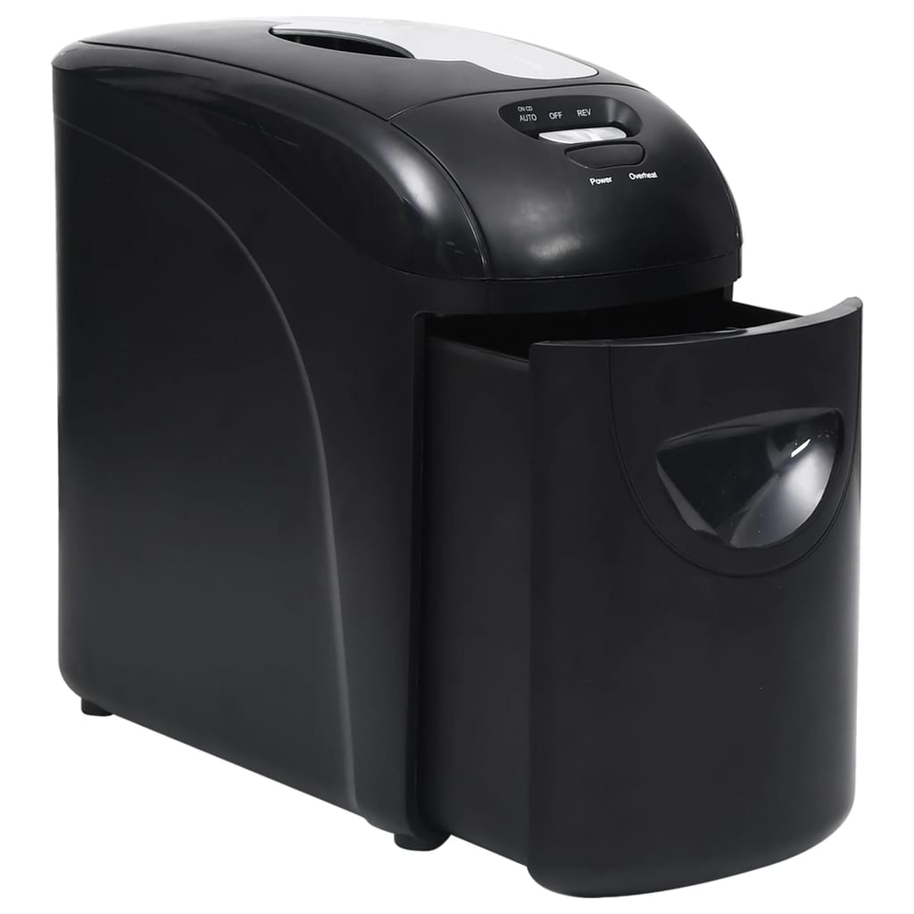 Vidaxl Paper Shredder 10 Seiten Mikrokut schwarz