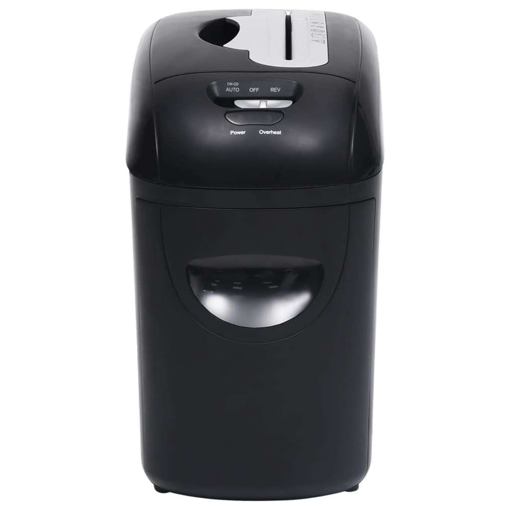 Vidaxl Paper Shredder 10 Seiten Mikrokut schwarz