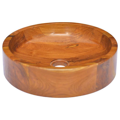 VIDAXL WASHBAIN Ø40x10 cm Festes Teak