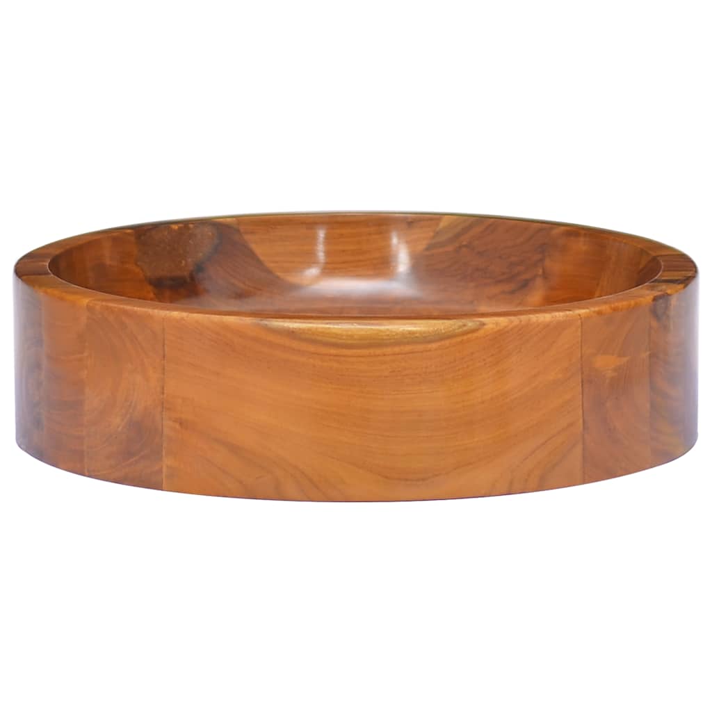 VIDAXL WASHBAIN Ø40x10 cm Festes Teak