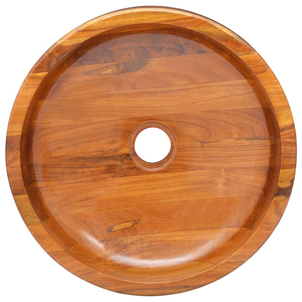 VIDAXL WASHBAIN Ø40x10 cm Festes Teak