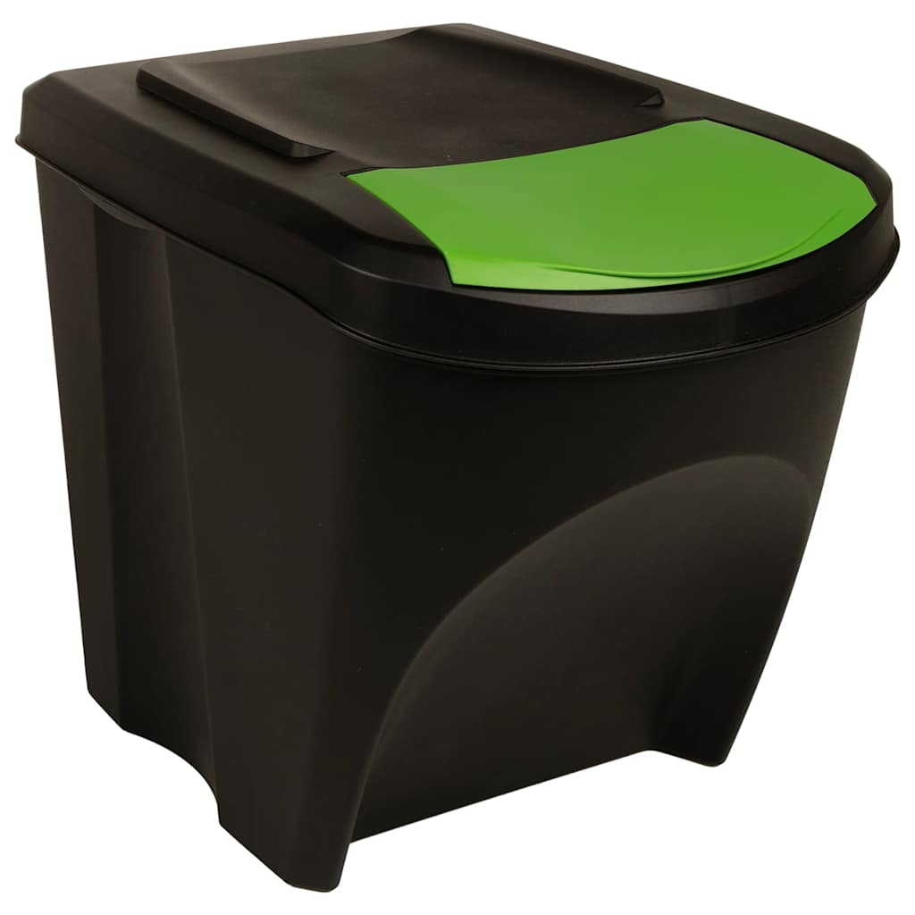 Vidaxl Mülldosen 3 ST Stapelbar 75 l Anthrazit -gelenkt