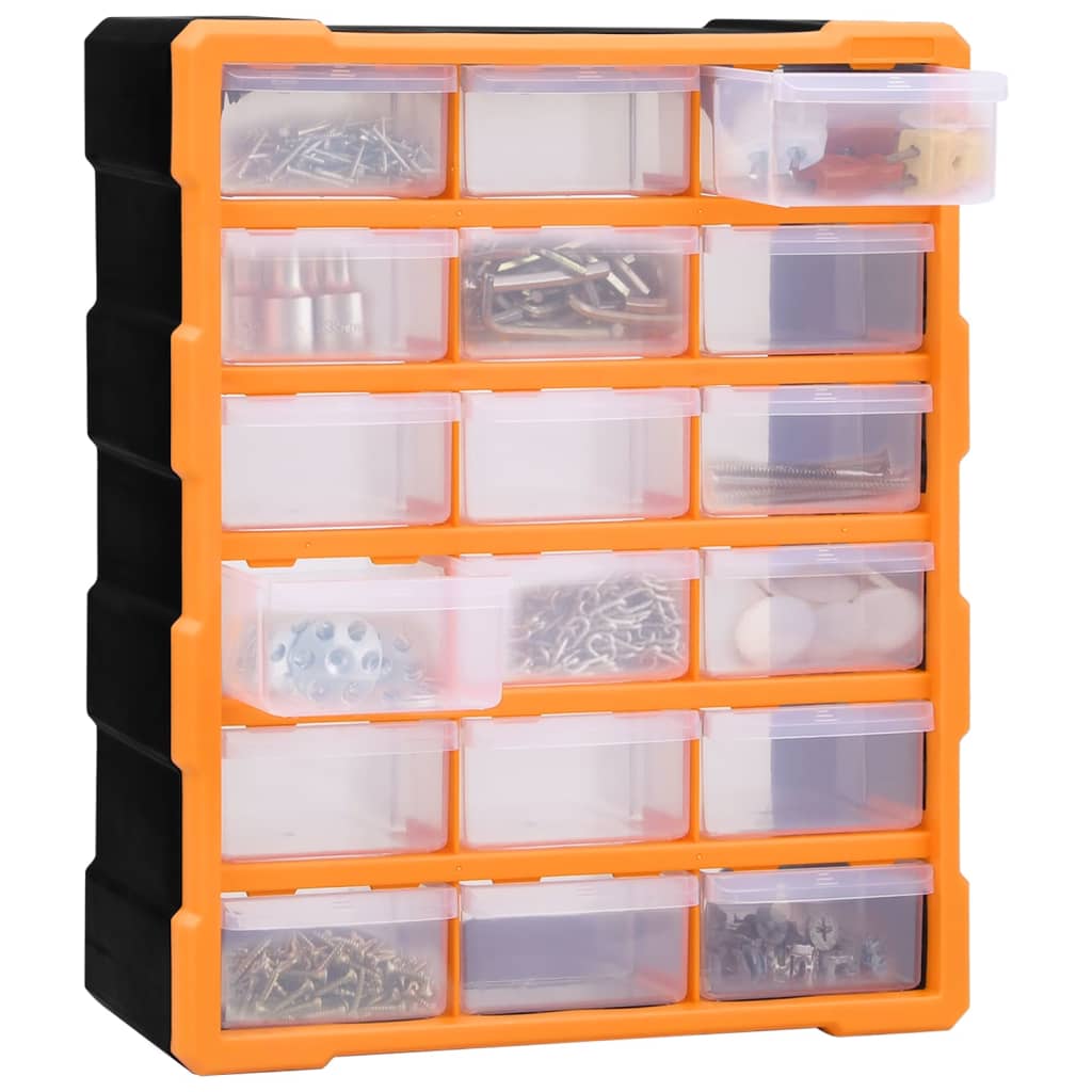 VIDAXL -Veranstalter mit 18 mittleren Schubladen 38x16x47 cm
