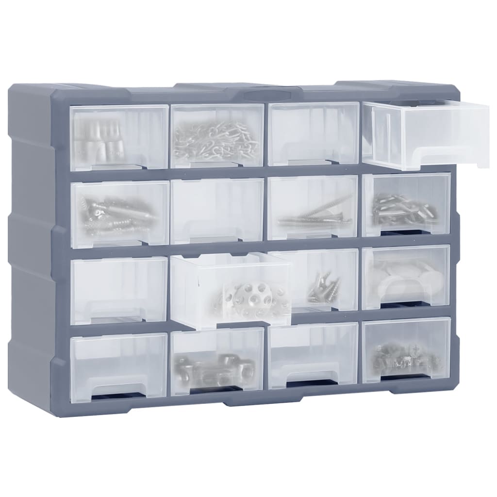 VIDAXL -Organizer mit 16 mittleren Schubladen 52x16x37 cm