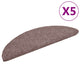 VidaXL Stufenmatten selbstklebend 5 Stück 56x17x3 cm hellbraun halbrund