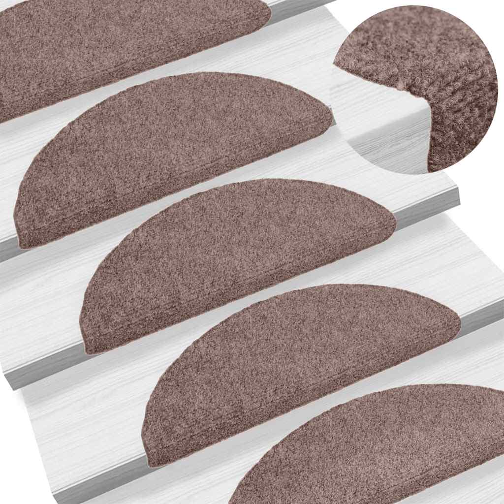 VidaXL Stufenmatten selbstklebend 5 Stück 56x17x3 cm hellbraun halbrund