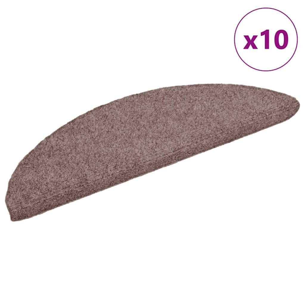 Vidaxl Treppenmatten Selbstadhäsiv 10 ST 56x17x3 cm Nadel braun