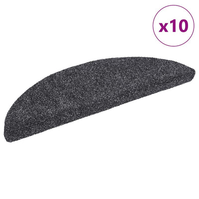 Vidaxl Treppenmatten Selbstadhäsiv 10 ST 56x17x3 cm Nadel dunkel grau