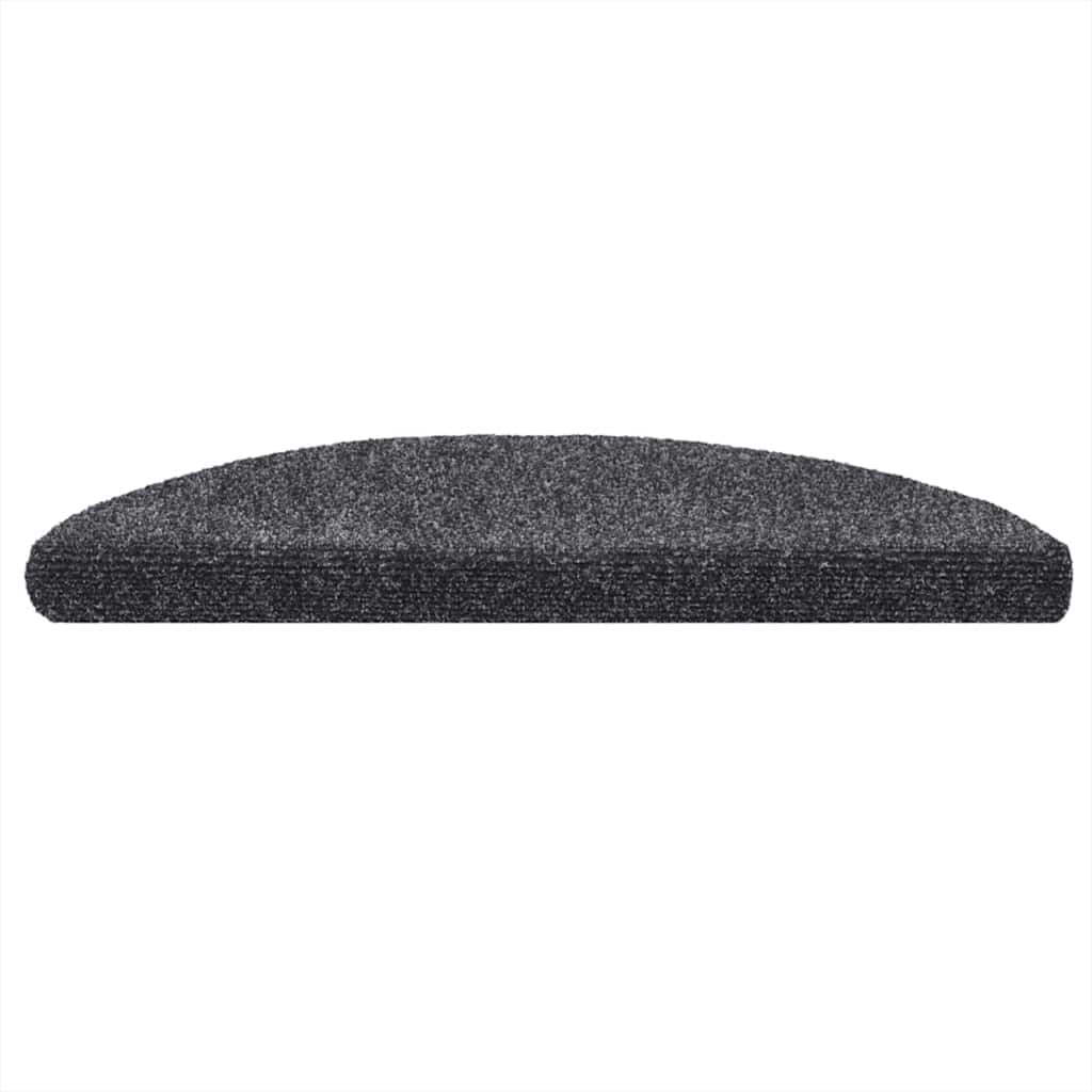Vidaxl Treppenmatten Selbstadhäsiv 10 ST 56x17x3 cm Nadel dunkel grau