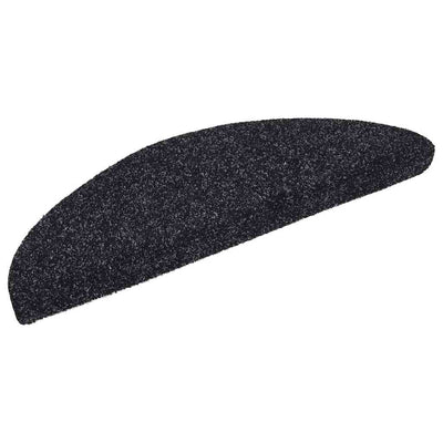 Vidaxl Treppenmatten Selbstadhäsiv 5 ST 56x17x3 cm Nadel sich schwarz gefühlt