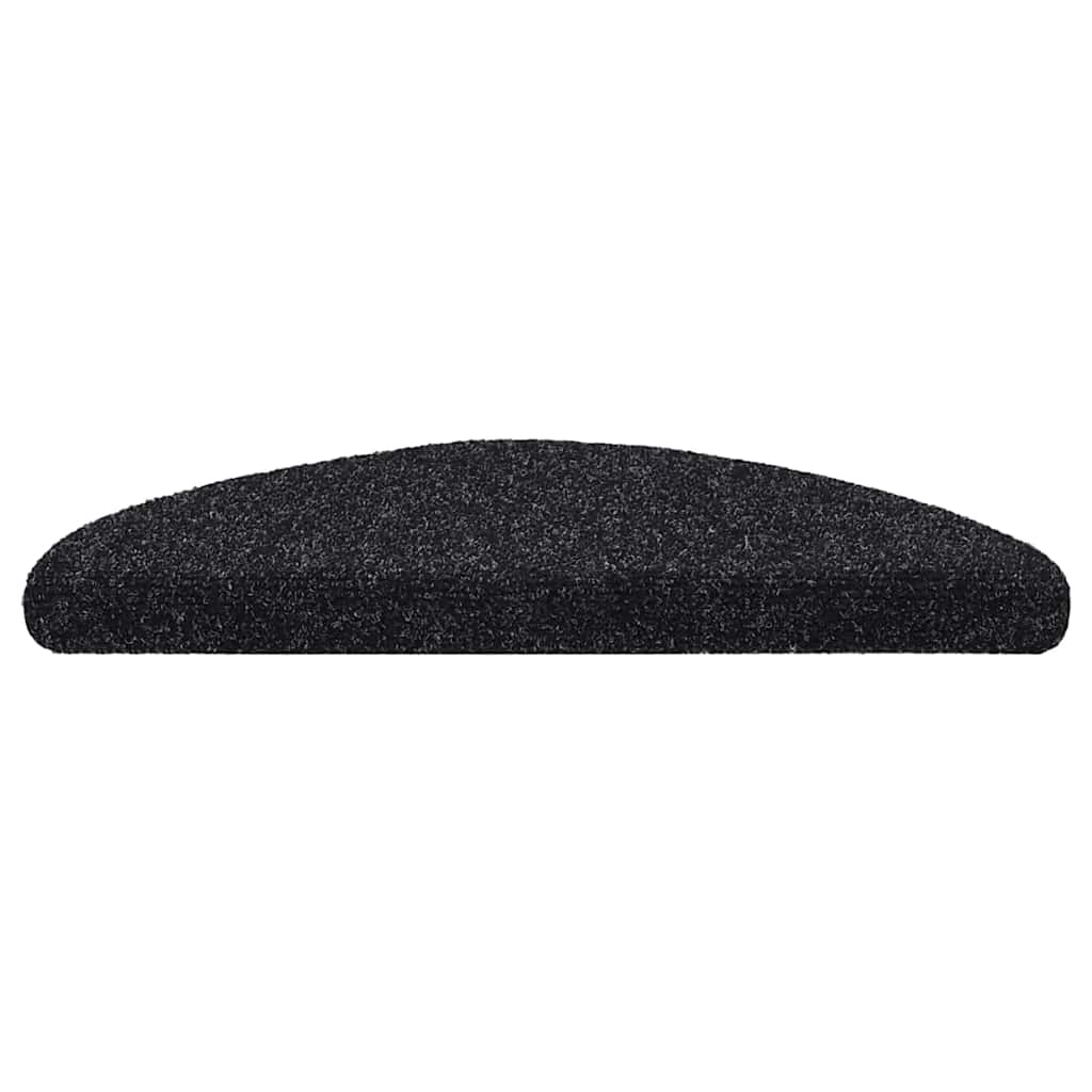 Vidaxl Treppenmatten Selbstadhäsiv 10 ST 56x17x3 cm Nadel sich schwarz gefühlt
