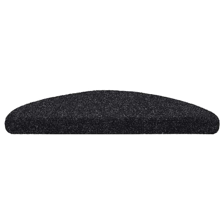Vidaxl Treppenmatten Selbstadhäsiv 10 ST 56x17x3 cm Nadel sich schwarz gefühlt