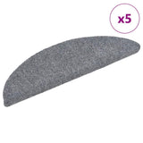 Vidaxl Treppenmatten Selbstadhäsiv 5 ST 56x17x3 cm Nadel hellgrau - afbeelding 2