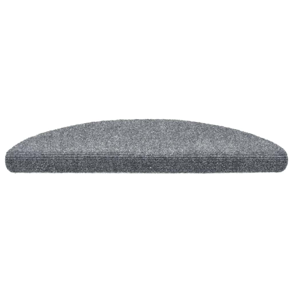 Vidaxl Treppenmatten Selbstadhäsiv 5 ST 56x17x3 cm Nadel hellgrau