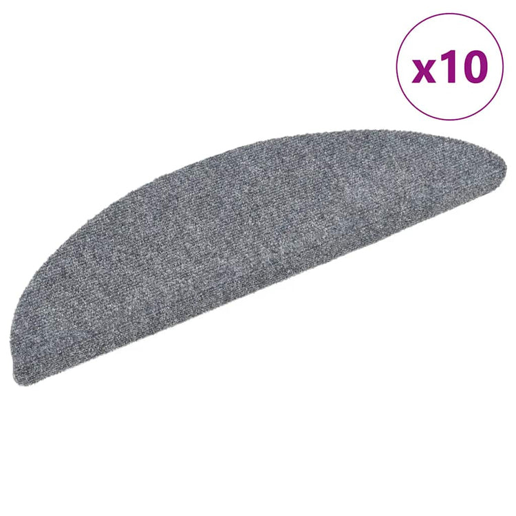 Vidaxl Treppenmatten Selbstadhäsiv 10 ST 56x17x3 cm Nadel hellgrau