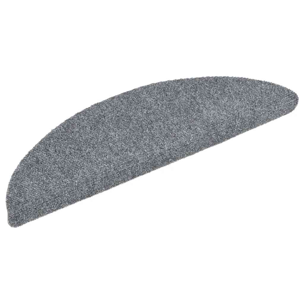 Vidaxl Treppenmatten Selbstadhäsiv 10 ST 56x17x3 cm Nadel hellgrau