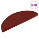 Vidaxl Treppenmatten Selbstadhäsiv 10 ST 56x17x3 cm Nadel rot gefühlt