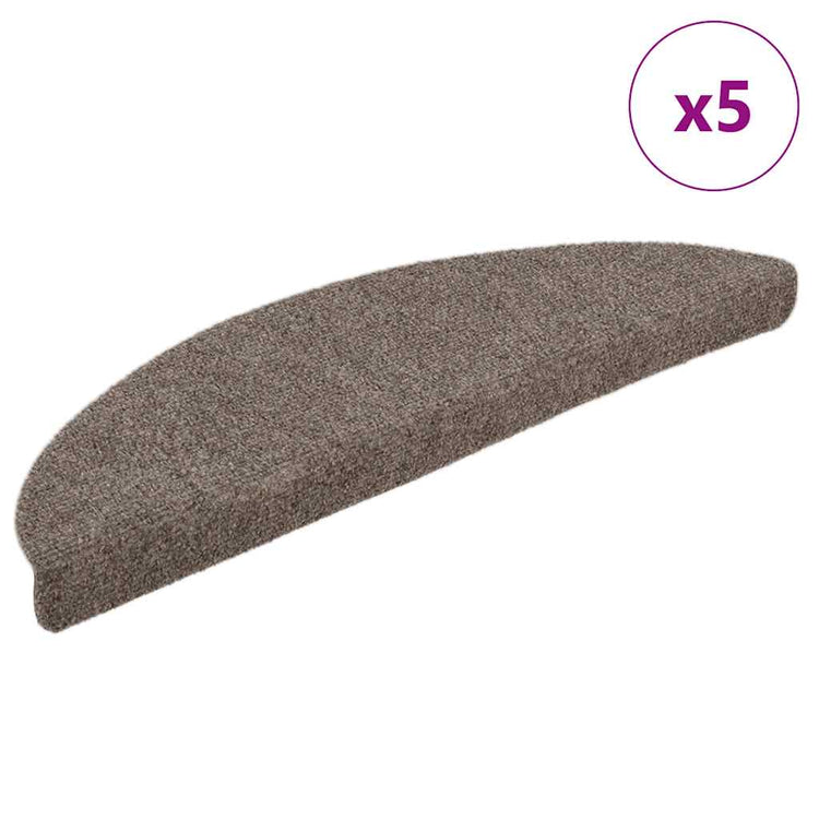 Vidaxl -Treppenmatten Selbstadhäsiv 5 ST 56x17x3 cm Nadel Filzcreme -Colored