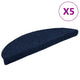 Vidaxl Treppenmatten Selbstadhäsiv 5 ST 56x17x3 cm Nadel Filz Navy Blau