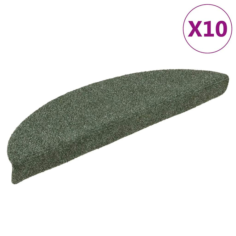 Vidaxl Treppenmatten Selbstadhäsiv 10 ST 56x17x3 cm Nadel sich grün gefühlt