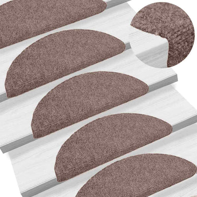 Vidaxl Treppenmatten Selbstadhäsiv 5 ST 65x21x4 cm Nadel braun