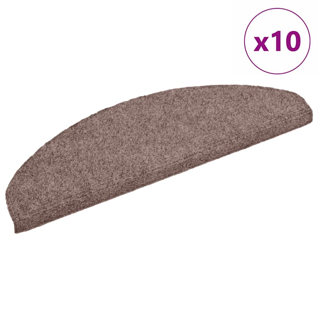 Vidaxl Treppenmatten Selbstadhäsiv 10 Stcs 65x21x4 cm Nadel braun fühlt sich braun