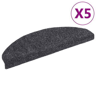 Vidaxl Treppenmatten Selbstadhäsiv 5 ST 65x21x4 cm Nadel dunkel grau