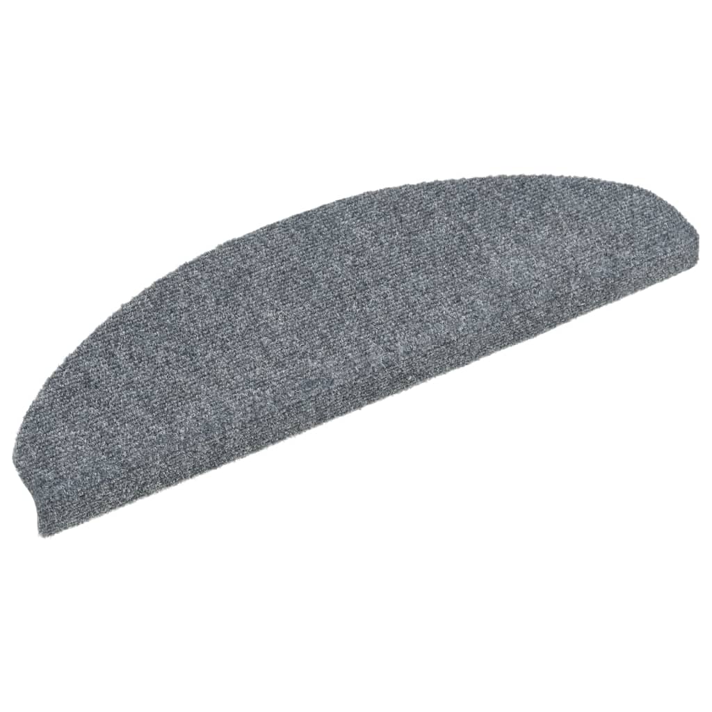 Vidaxl Treppenmatten Selbstadhäsiv 5 PCs 65x21x4 cm Nadel fühlt sich hellgrau