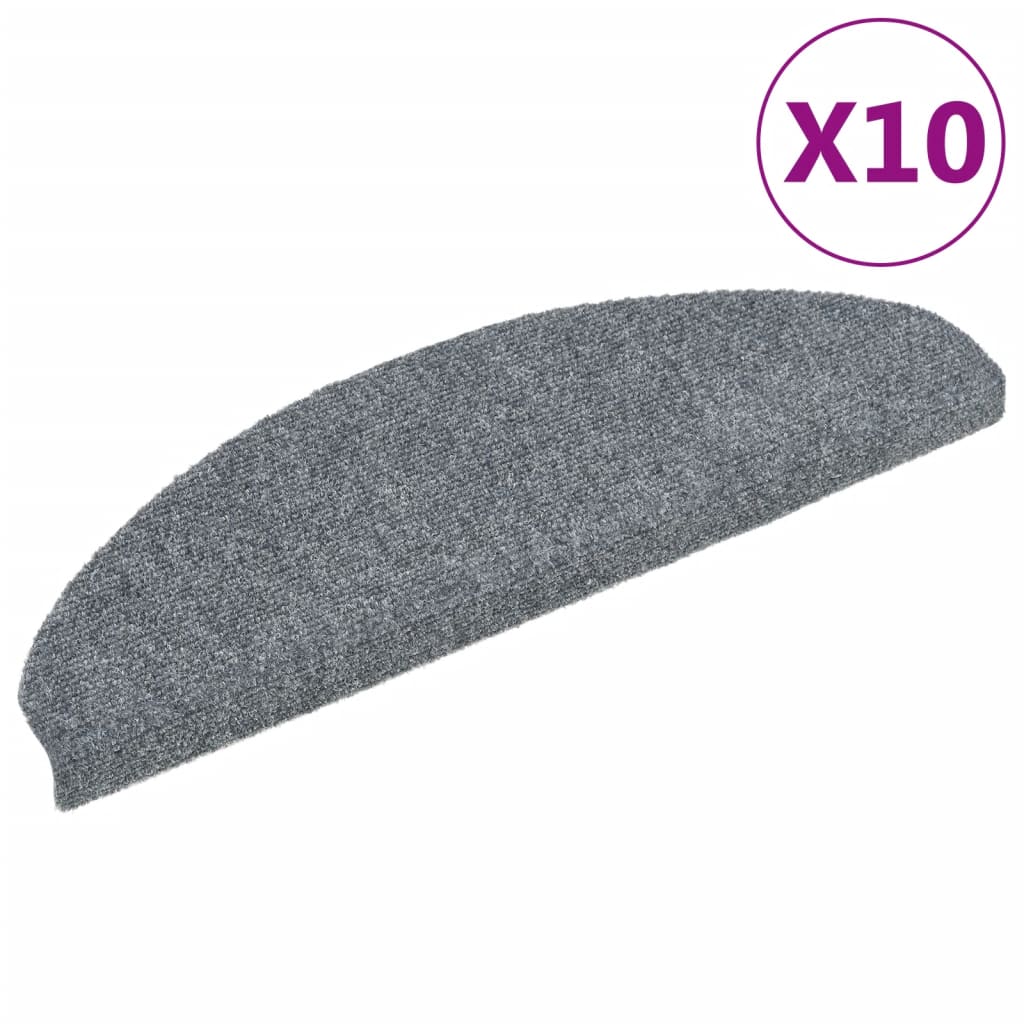 Vidaxl Treppenmatten Selbstadhäsiv 10 Stcs 65x21x4 cm Nadel fühlt sich hellgrau