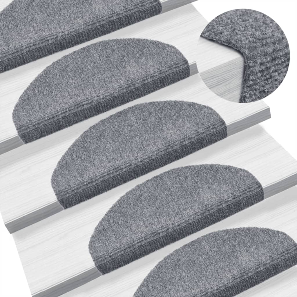 Vidaxl Treppenmatten Selbstadhäsiv 10 Stcs 65x21x4 cm Nadel fühlt sich hellgrau