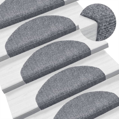 Vidaxl Treppenmatten Selbstadhäsiv 10 Stcs 65x21x4 cm Nadel fühlt sich hellgrau