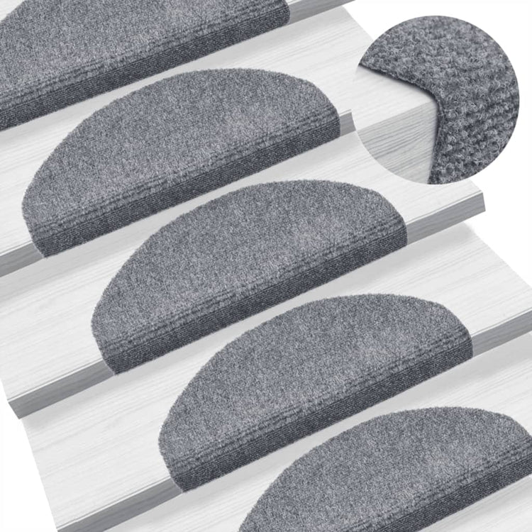 Vidaxl Treppenmatten Selbstadhäsiv 10 Stcs 65x21x4 cm Nadel fühlt sich hellgrau